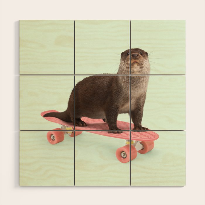 SKATE OTTER Wood Wall Art Gallery Image 1