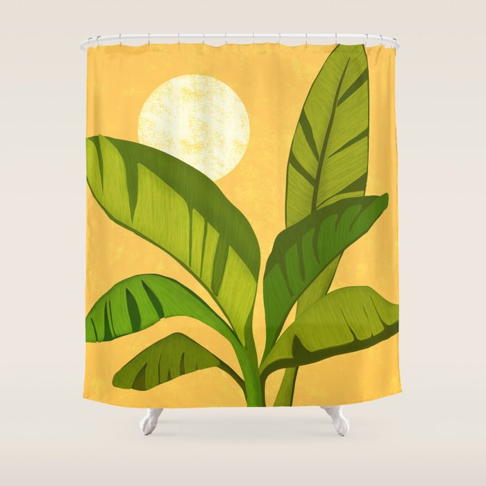 Sunny Afternoon Tropical Landscape  Shower Curtain Gallery Image 1