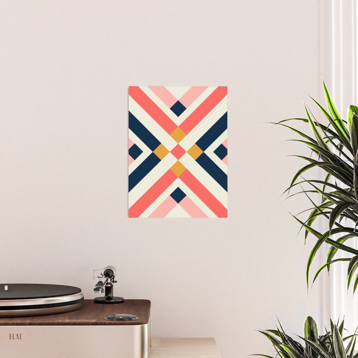 Bold Geometric Quilt Block Poster Gallery Image 2
