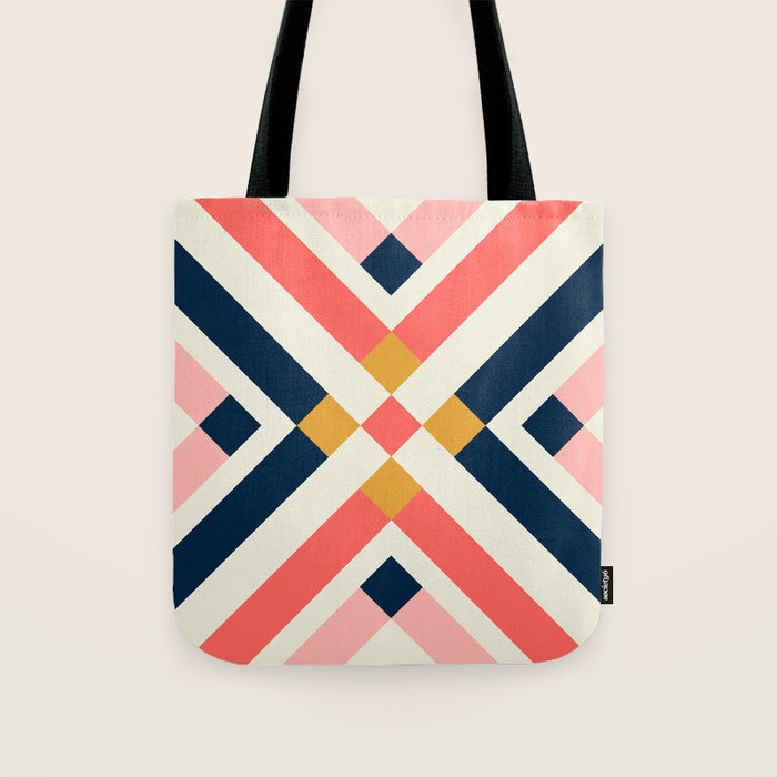 Bold Geometric Quilt Block Tote Bag Gallery Image 1