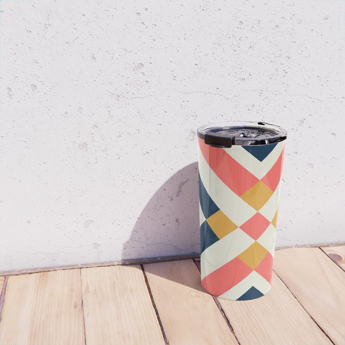 Bold Geometric Quilt Block Travel Mug Gallery Image 4