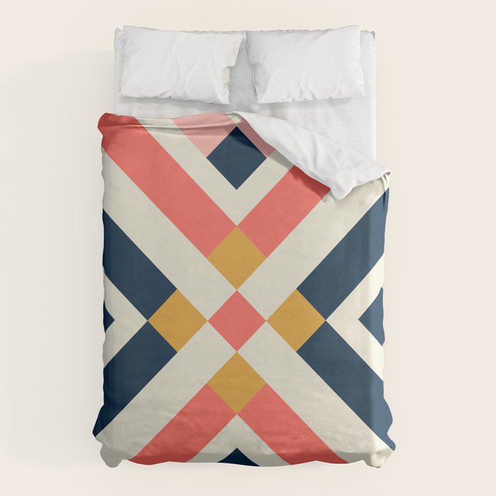 Bold Geometric Quilt Block Duvet Cover Gallery Image 1