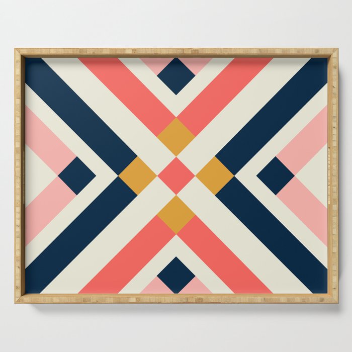 Bold Geometric Quilt Block Serving Tray Gallery Image 1