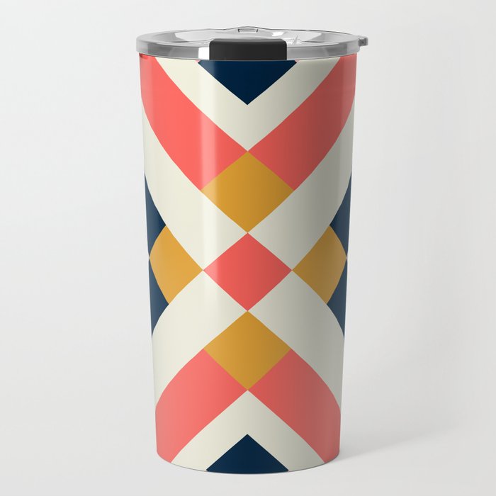 Bold Geometric Quilt Block Travel Mug Gallery Image 1