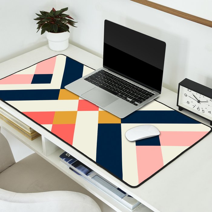 Bold Geometric Quilt Block Desk Mat Gallery Image 2