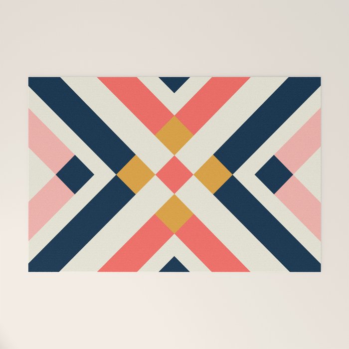 Bold Geometric Quilt Block Welcome Mat Gallery Image 1