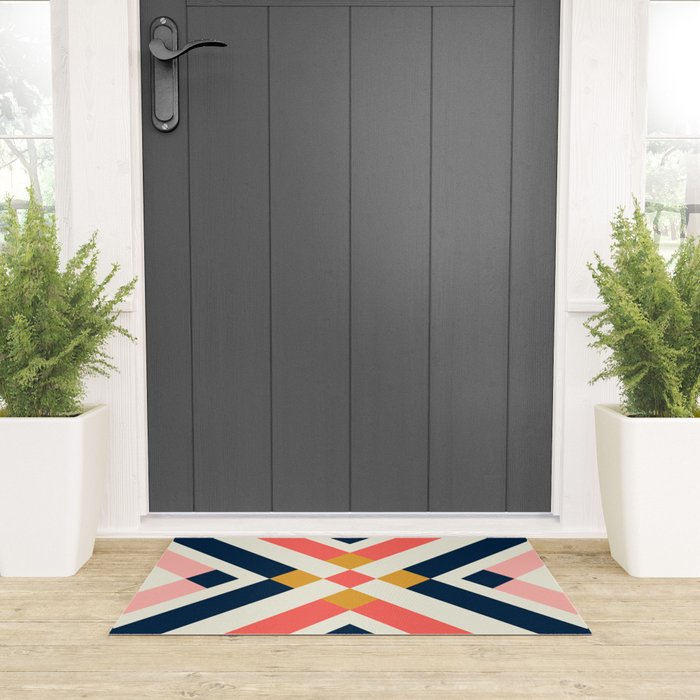 Bold Geometric Quilt Block Welcome Mat Gallery Image 3
