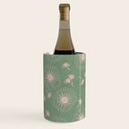 Make A Wish Dandelion Pattern in Sage Green & Peach Wine Chiller Gallery Image 2