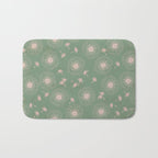 Make A Wish Dandelion Pattern in Sage Green & Peach Bath Mat Gallery Image 1