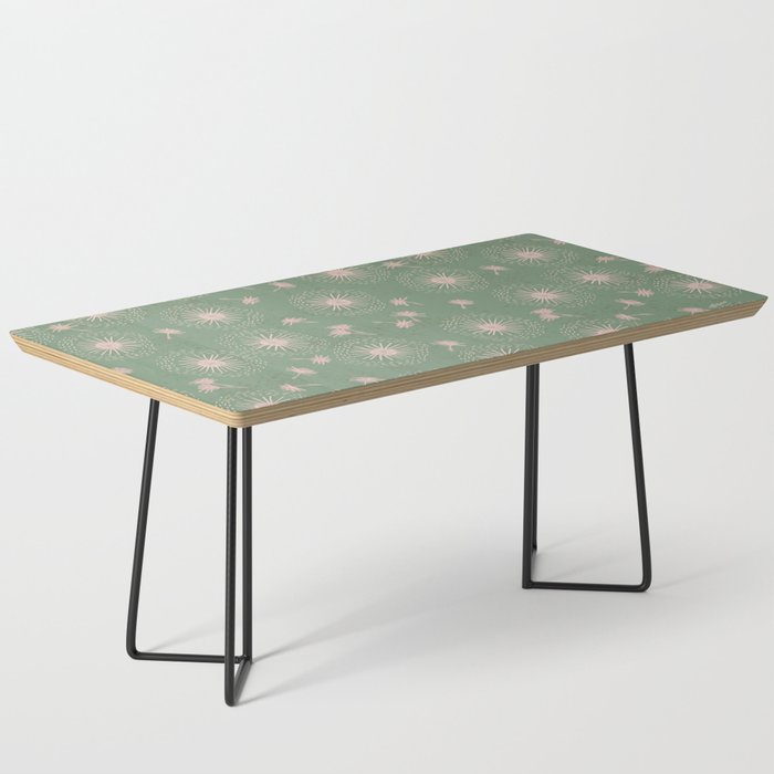 Make A Wish Dandelion Pattern in Sage Green & Peach Coffee Table Gallery Image 1