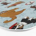 Christmas Puppies, Holiday Dog Print, Cute Puppy Pattern, Winter Pups Bath Mat Gallery Image 3