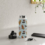Christmas Puppies, Holiday Dog Print, Cute Puppy Pattern, Winter Pups Water Bottle Gallery Image 4