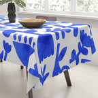 Abstract blue nature flower art pattern Tablecloth Gallery Image 3