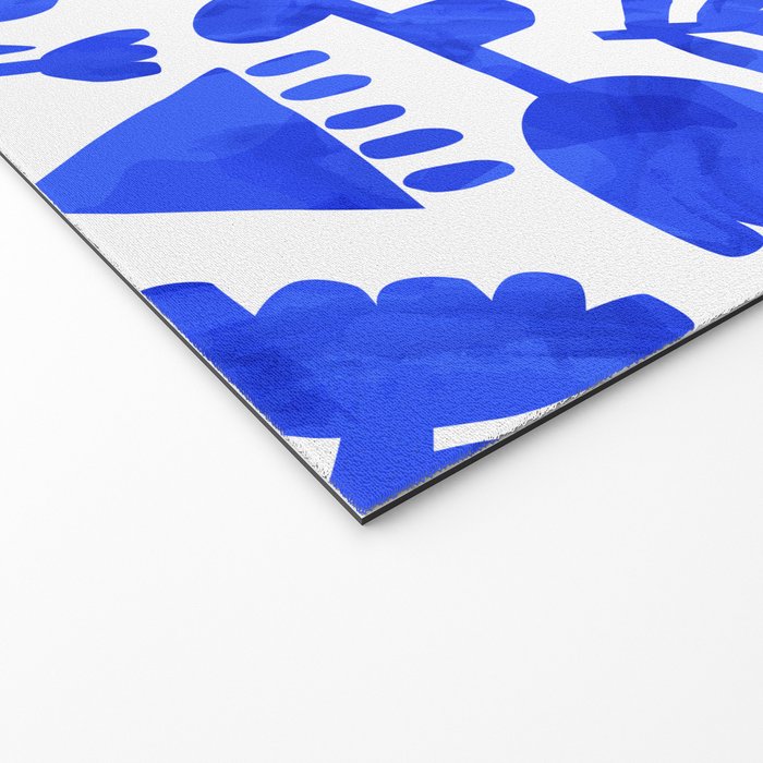 Abstract blue nature flower art pattern Welcome Mat Gallery Image 2