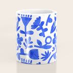 Abstract blue nature flower art pattern Coffee Mug Gallery Image 4