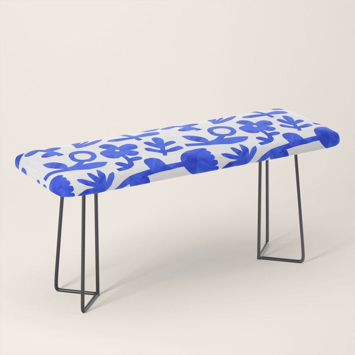 Abstract blue nature flower art pattern Bench Gallery Image 1