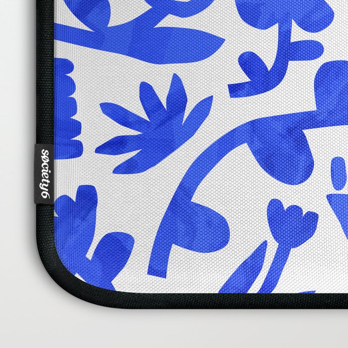 Abstract blue nature flower art pattern Laptop Sleeve Gallery Image 3