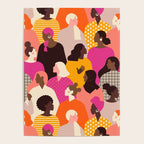 Female diverse faces pink Poster Gallery Image 4