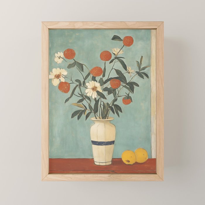 Winter Citrus and Petal Harmony Mini Art Print Gallery Image 1