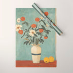 Winter Citrus and Petal Harmony Wrapping Paper Gallery Image 1