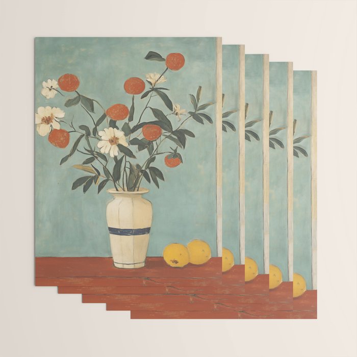 Winter Citrus and Petal Harmony Wrapping Paper Gallery Image 3