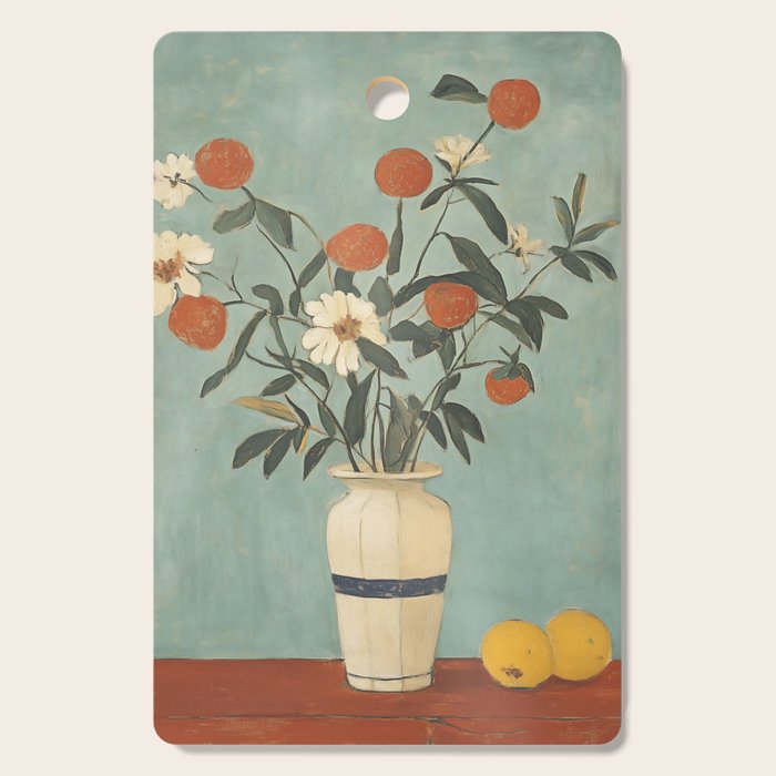 Winter Citrus and Petal Harmony Cutting Board Gallery Image 1