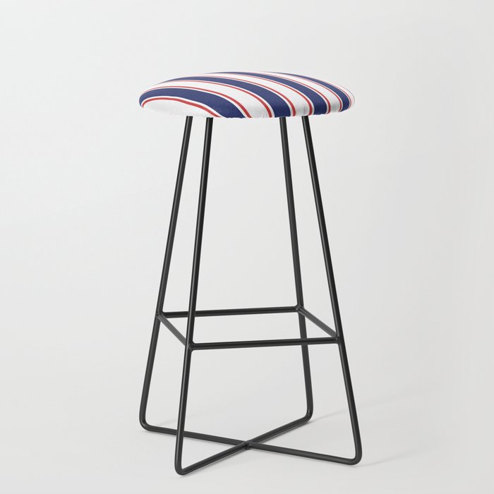 Nautical Red and Blue Stripes 2 Stool Gallery Image 1