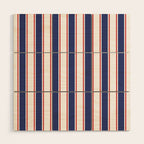 Nautical Red and Blue Stripes 2 Wood Wall Art Gallery Image 1
