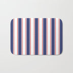 Nautical Red and Blue Stripes 2 Bath Mat Gallery Image 1