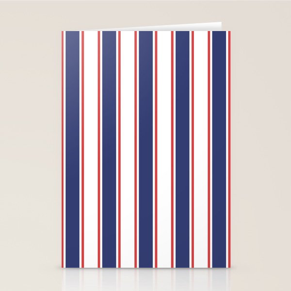 Nautical Red and Blue Stripes 2 Stationery Card Gallery Image 2
