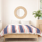 Nautical Red and Blue Stripes 2 Duvet Cover Gallery Image 3