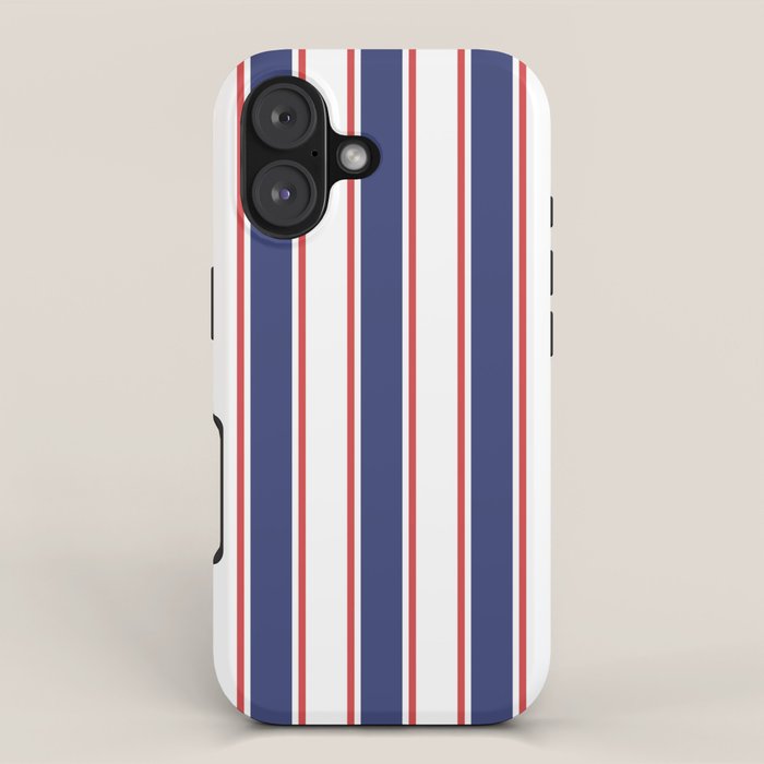 Nautical Red and Blue Stripes 2 iPhone Case Gallery Image 1