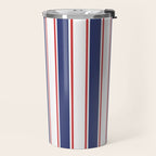 Nautical Red and Blue Stripes 2 Travel Mug Gallery Image 2