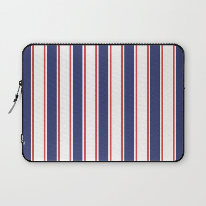 Nautical Red and Blue Stripes 2 Laptop Sleeve Gallery Image 1