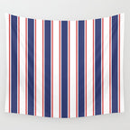 Nautical Red and Blue Stripes 2 Wall Tapestry Gallery Image 4