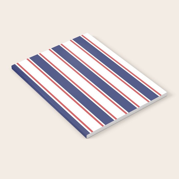 Nautical Red and Blue Stripes 2 Notebook Gallery Image 2