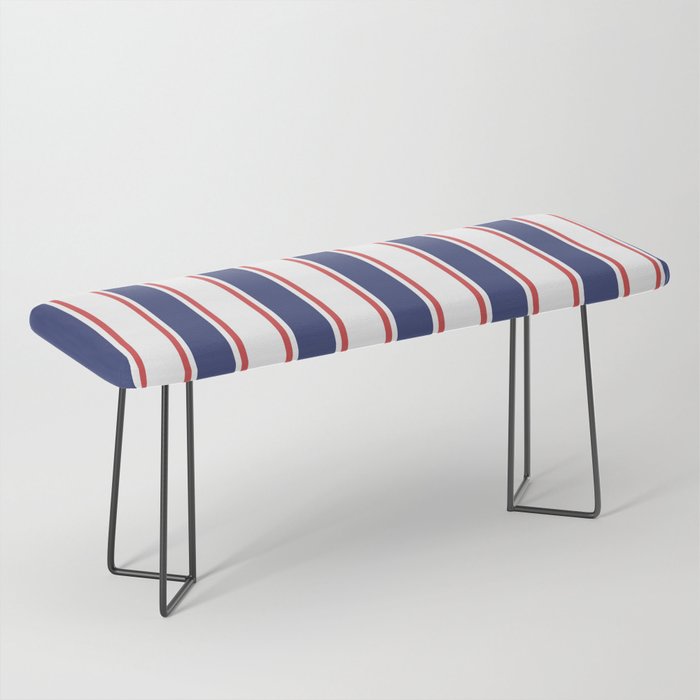 Nautical Red and Blue Stripes 2 Bench Gallery Image 1