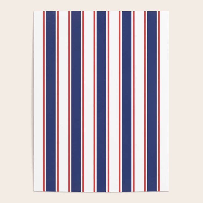 Nautical Red and Blue Stripes 2 Poster Gallery Image 4