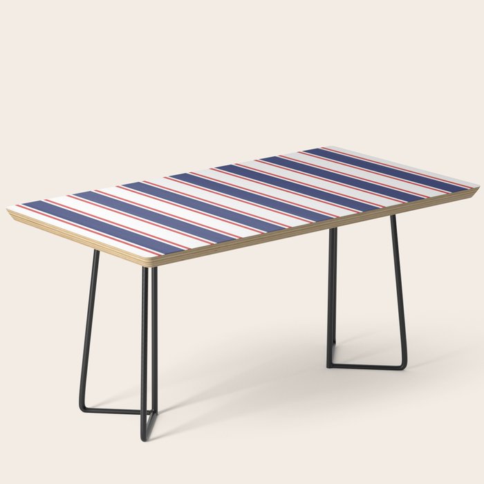 Nautical Red and Blue Stripes 2 Coffee Table Gallery Image 1