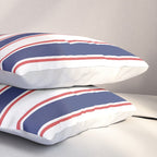 Nautical Red and Blue Stripes 2 Pillow Sham Gallery Image 3