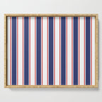 Nautical Red and Blue Stripes 2 Serving Tray Gallery Image 1