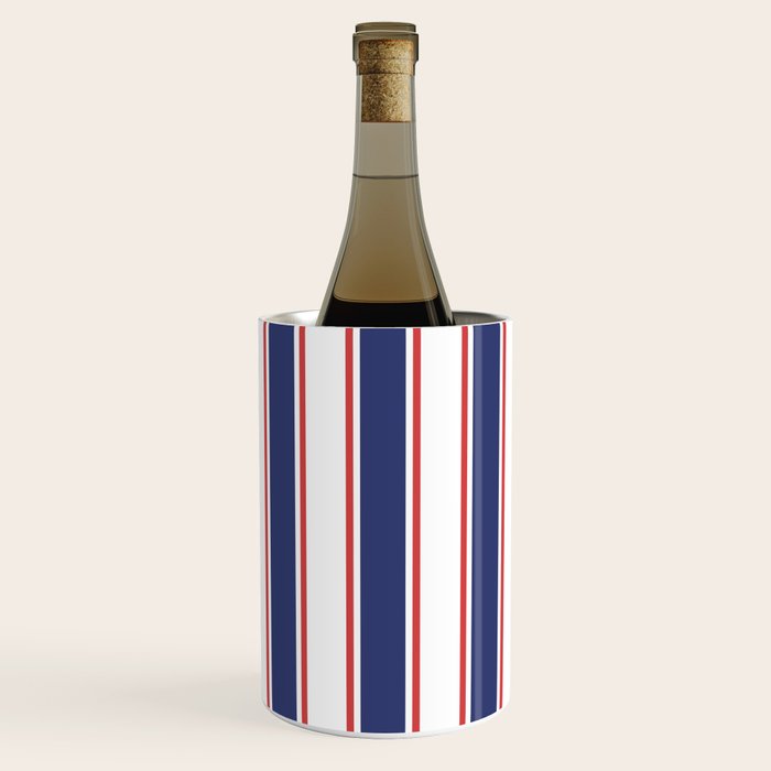 Nautical Red and Blue Stripes 2 Wine Chiller Gallery Image 1