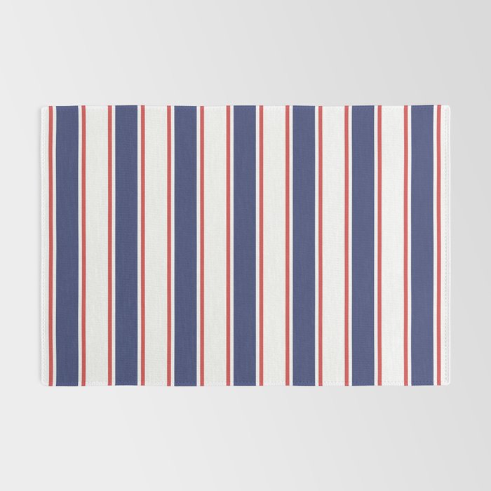 Nautical Red and Blue Stripes 2 Rug Gallery Image 2