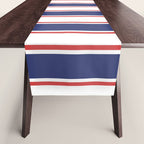 Nautical Red and Blue Stripes 2 Table Runner Gallery Image 1