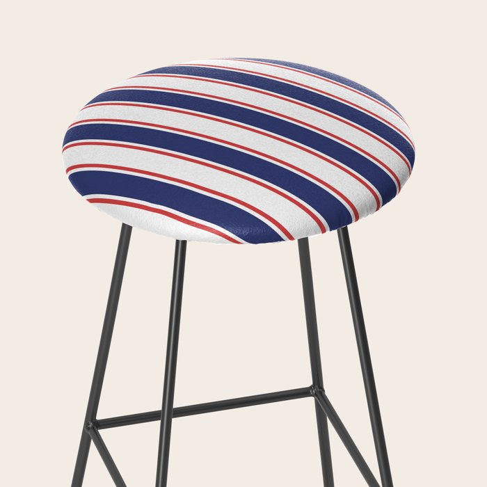 Nautical Red and Blue Stripes 2 Stool Gallery Image 2