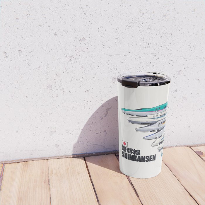 Shinkansen Bullet Train Evolution - White Travel Mug Gallery Image 4