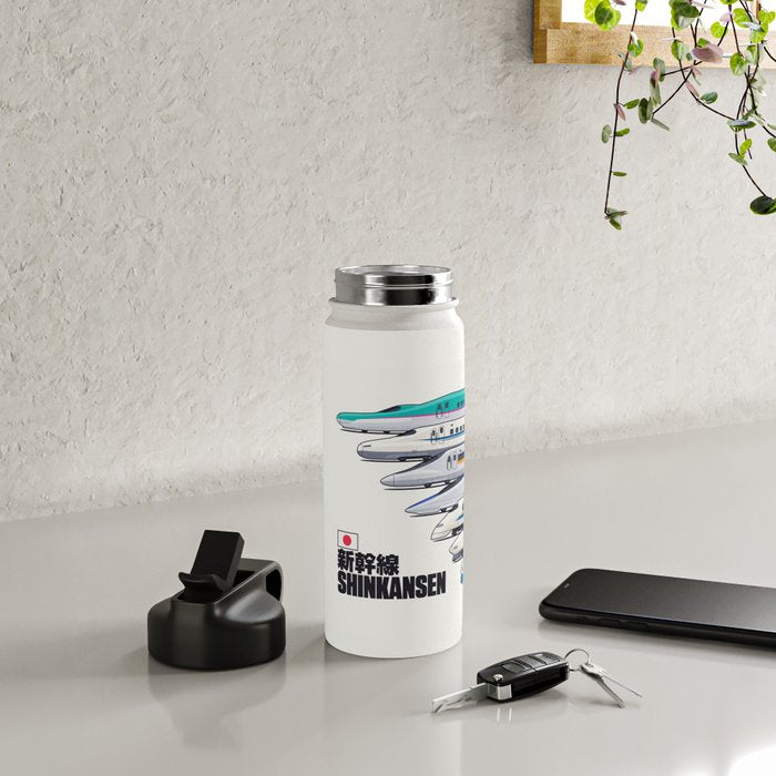 Shinkansen Bullet Train Evolution - White Water Bottle Gallery Image 4