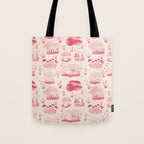 Mushroom Toile in Pink Tote Bag Gallery Image 1