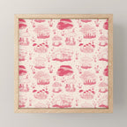 Mushroom Toile in Pink Mini Art Print Gallery Image 1