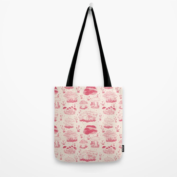 Mushroom Toile in Pink Tote Bag Gallery Image 2